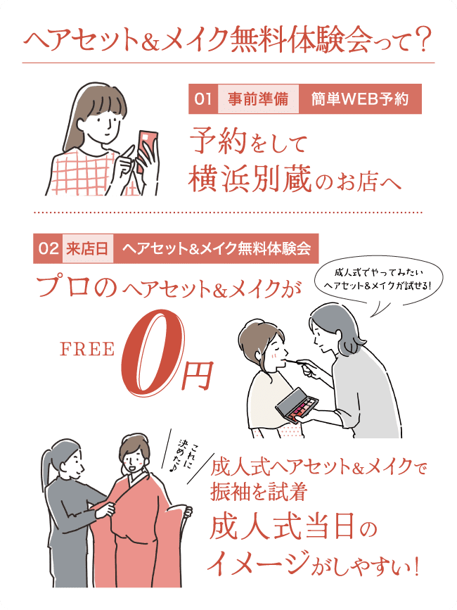 ヘアセット&メイク無料体験会の説明