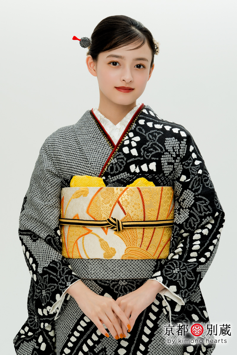 【未使用級】鹿の子地紋 振袖 扇面吉祥花文様 暈し八掛 成人式 卒業式 CO-118｜成人式振袖レンタル・購入や卒業式袴は京都別蔵 by kimono hearts