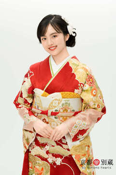 KM-16　竹下優名 　御所車　牡丹　菊　松　雲取り　伝統古典　振袖　成人の日　成人式　二十歳の集い　京都別蔵　五条　横浜