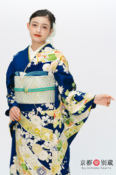 振袖　辻ヶ花　金彩　彩箔　葵　ブルー　晴れの日　成人式　着物　124b d ms KM-7｜成人式振袖レンタル・購入や卒業式袴は京都別蔵 by kimono hearts