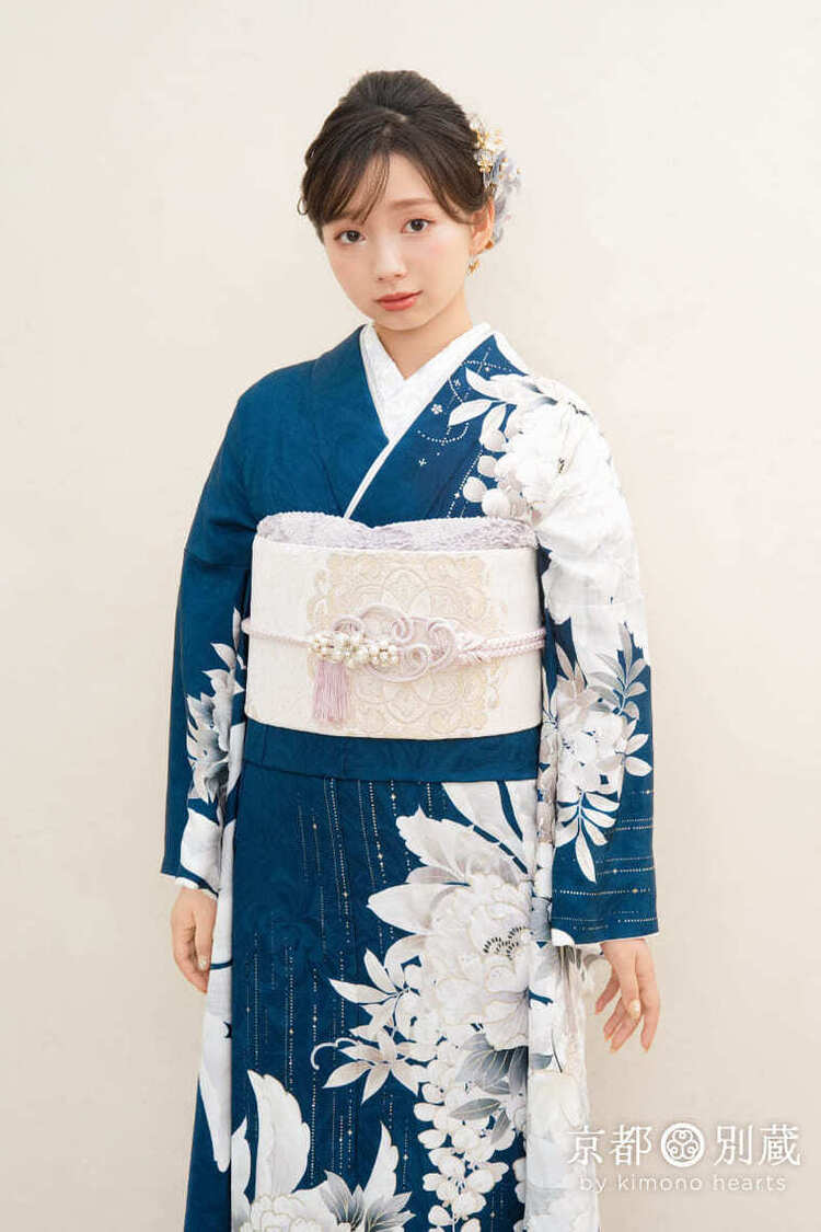 KH-577　本間愛波　花　青　伝統古典　振袖　成人の日　成人式　二十歳の集い　京都別蔵　五条　横浜